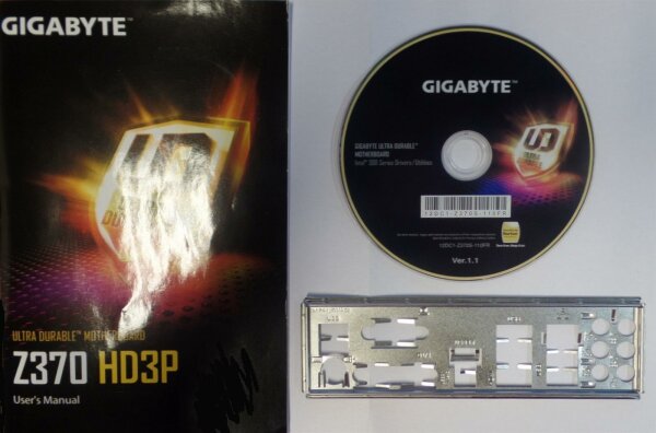 Gigabyte Z370 HD3P Rev.1.0 - Handbuch - Blende - Treiber CD   #306661