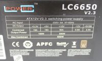 LC Power LC6650 V2.3 Super Silent ATX Netzteil 650 Watt...