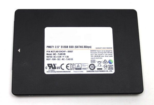 Samsung PM871 512 GB 2.5 Zoll SATA-III 6Gb/s MZ7LN512HCHP SSD   #307190