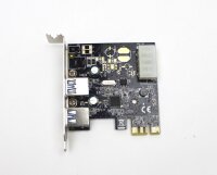 2-Port USB 3.0 Controllerkarte PCI-E x1 Low-Profile Molex...