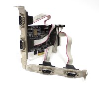 4 x COM-Port Serielle Schnittstelle RS-232 Adapter-Karte PCIe x1   #308647