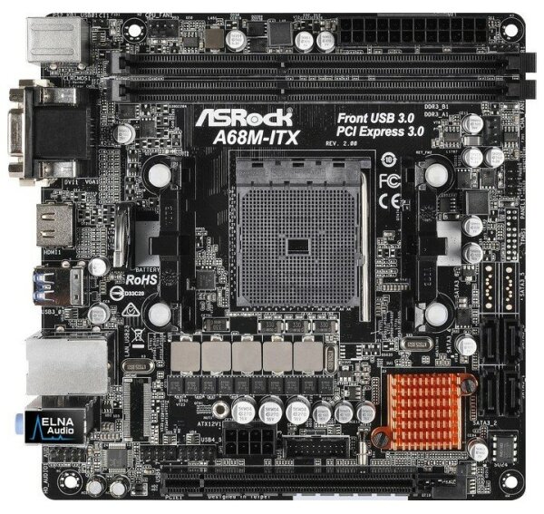 ASRock A68M-ITX Rev. 2.0 AMD A68H Mainboard Mini-ITX Sockel FM2+  #309661