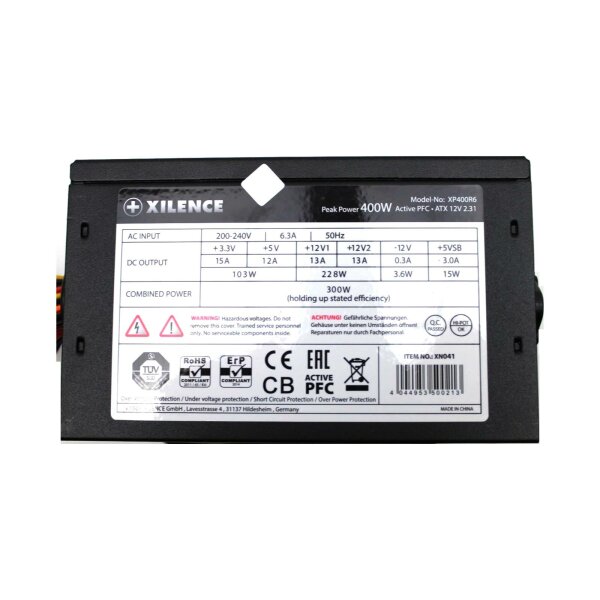Xilence XP400R6 ATX power supply 400 Watt 400W   #310423