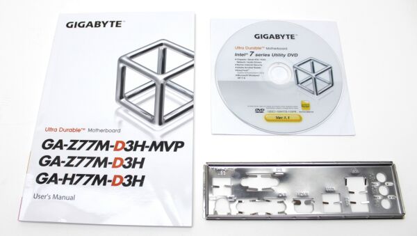 Gigabyte GA-Z77M-D3H Rev.1.1 - Handbuch - Blende - Treiber CD   #310682