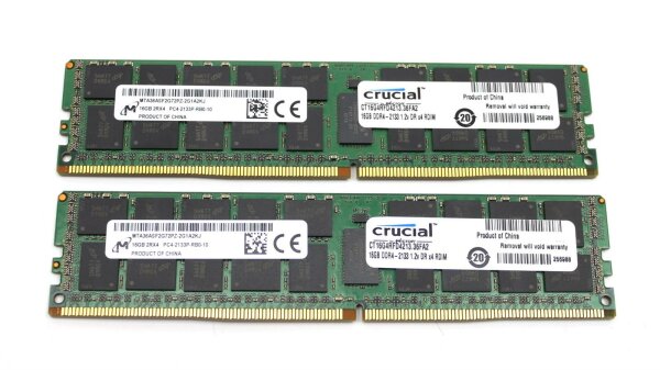 Micron 32 GB (2x16GB) DDR4-2133 reg PC4-17000R MTA36ASF2G72PZ-2G1A2KJ #310988
