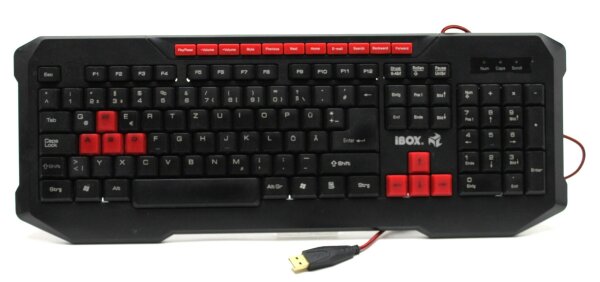 Ibox Aurora Gaming Keyboard Tastatur USB, DE schwarz   #311370