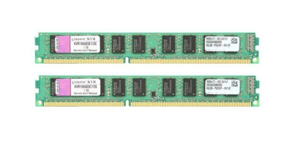 Kingston ValueRAM 4GB (2x2GB) DDR3-1066 ECC PC3-8500E KVR1066D3E7/2G   #311660