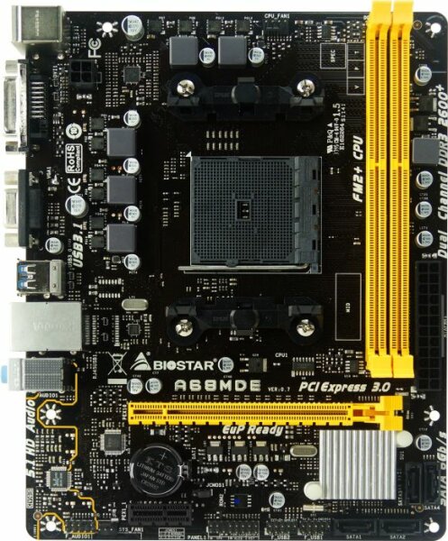 Biostar A68MDE Ver.7.0 AMD A68H Mainboard Micro-ATX Sockel FM2/FM2+   #311808