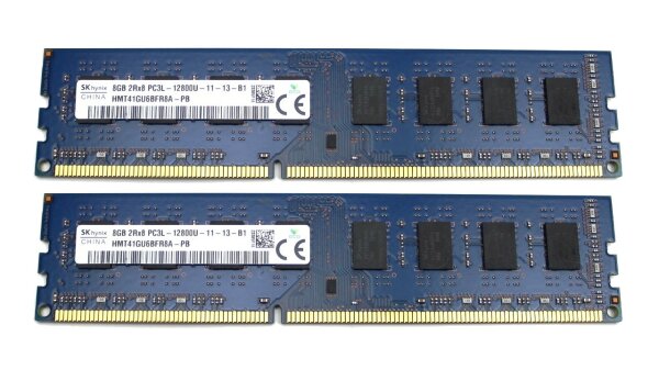 SK Hynix 16 GB (2x8GB) DDR3L-1600 PC3L-12800U HMT41GU6BFR8A-PB   #312234