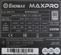 Enermax MaxPro 500W (EMP500AGT) ATX Netzteil 500 Watt 80+...