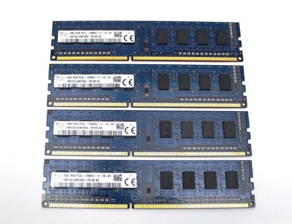 SK Hynix 16 GB (4x4GB) DDR3L-1600 PC3L-12800U HMT451U6BFR8A-PB   #313355