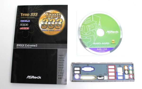 ASRock 890GX Extreme3 – Handbuch – Blende – Treiber CD   #313566