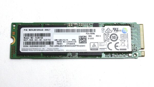 Samsung 512 GB M.2 2280 NVMe MZ-VLB5120 SSD SSM   #314501