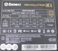Enermax Revolution Xt ERX730AWT ATX Netzteil 730 Watt teilmodular 80+   #314594