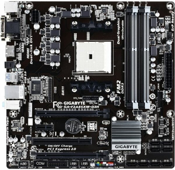 Gigabyte GA-F2A85XM-D3H Rev.1.2 AMD A85X Mainboard Micro-ATX Sockel FM2  #315017
