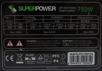 Superpower SPS-750SP.(14) ATX Netzteil 750 Watt 80+   #315023