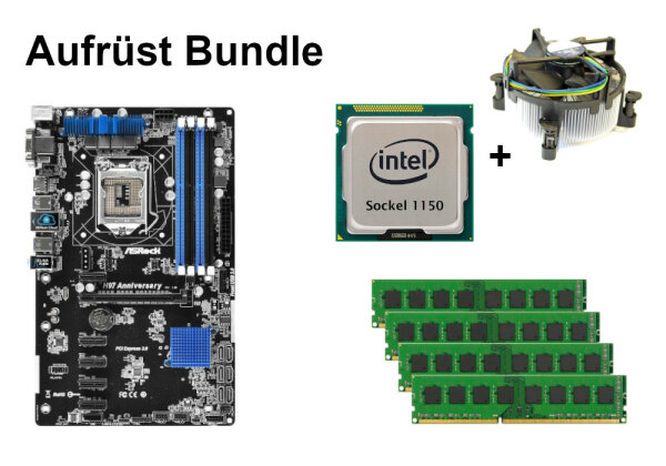 Bundle ASRock H97 Anniversary + Intel Core i3 i5 i7 CPU + 4GB - 16GB RAM selectable