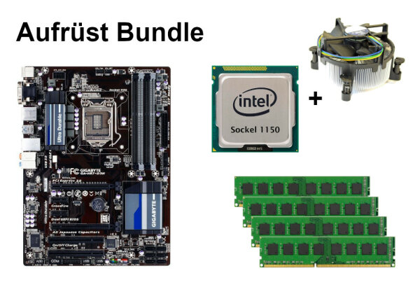 Bundle Gigabyte GA-H87-D3H + Intel Core i3 i5 i7 CPU + 4GB bis 16GB RAM wählbar