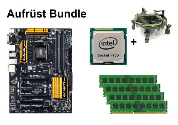 Bundle Gigabyte GA-Z97X-UD3H + Intel Core i3 i5 i7 CPU + 4GB - 16GB RAM wählbar