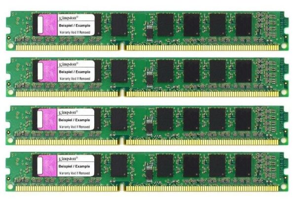 Kingston 4 GB (4x1GB) DDR3-1066 PC3-8500U KVR1066D3N7K2/2G Low-Profile   #315425