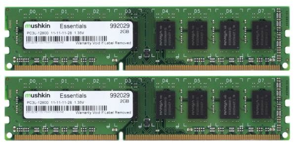 Mushkin Essentials 4 GB (2x2GB) DDR3L-1600 PC3L-12800U 992029   #315463