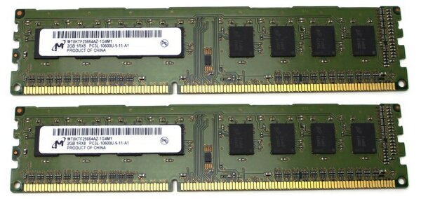 Micron 4 GB (2x2GB) DDR3L-1333 PC3L-10600U MT8KTF25664AZ-1G4M1   #316666