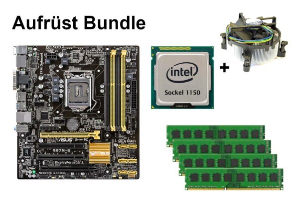 Bundle ASUS Q87M-E + Intel Core i3 i5 i7 CPU + 4GB bis 32GB RAM wählbar