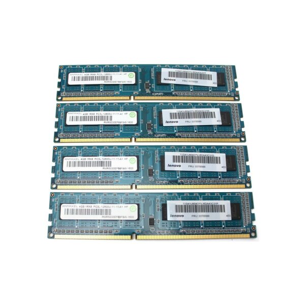 Ramaxel 16 GB (4x4GB) DDR3L-1600 PC3L-12800U RMR5030EF68F9W-1600  #317081