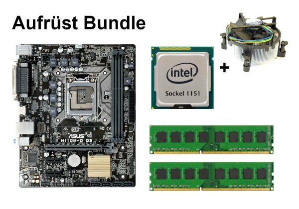 Bundle ASUS H110M-D D3 + Intel Core i3 i5 i7 CPU + 4GB - 16GB RAM selectable