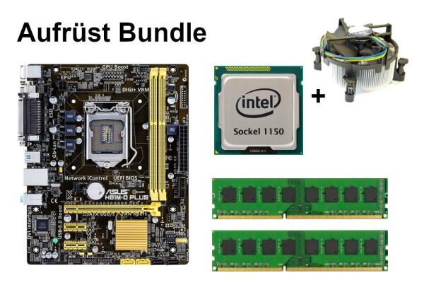 Bundle ASUS H81M-D Plus + Intel Core i3 i5 i7 CPU + 4GB - 16GB RAM selectable