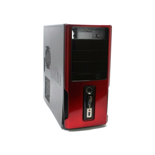 ARLT Computer ATX PC-Gehäuse MidiTower USB 3.0 rot/schwarz   #317563