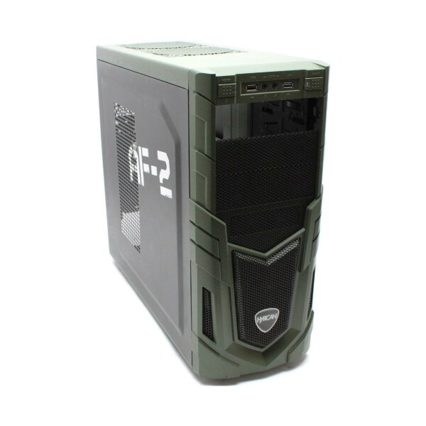 Hyrican Military Gaming AF-2 ATX PC-Gehäuse MidiTower USB 3.0 grün   #318159