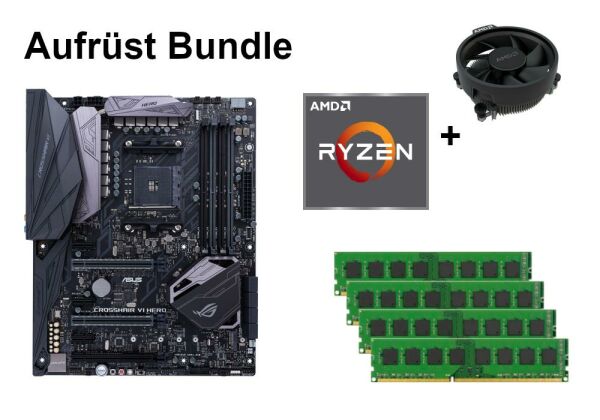 Bundle ASUS ROG Crosshair VI Hero + AMD RYZEN 3 5 7 CPU + 8GB - 32GB RAM