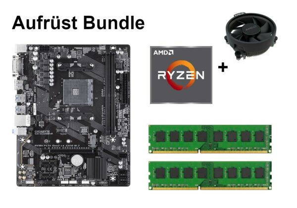 Bundle Gigabyte GA-A320M-H + AMD RYZEN 3 5 7 CPU + 8GB - 32GB RAM selectable