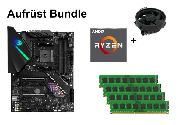 Bundle ASUS ROG Strix X470-F Gaming + AMD RYZEN 3 5 7 CPU + 8GB - 32GB RAM + M.2
