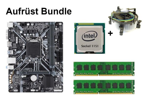 Bundle Gigabyte H310M H 2.0 + Intel Core i3 i5 i7 CPU + 8GB to 32GB RAM selectable