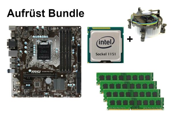 Bundle MSI B150M Pro-VDH + Intel Core i3 i5 i7 CPU + 8GB to 32GB RAM selectable