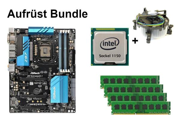 Bundle ASRock Z97 Extreme4/3.1 + Intel Core i3 i5 i7 CPU + 4GB - 32GB RAM