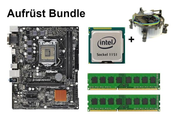 Bundle ASRock B150M-HDV/D3 + Intel Celeron / Pentium + 8GB - 32GB RAM