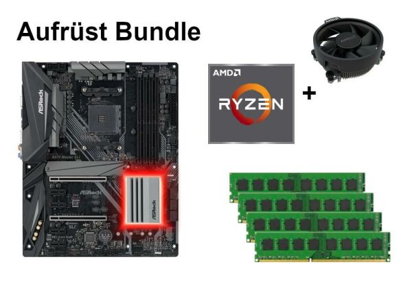 Bundle ASRock X470 Master SLI + AMD Ryzen 7 / Ryzen 9 + 8GB - 32GB RAM