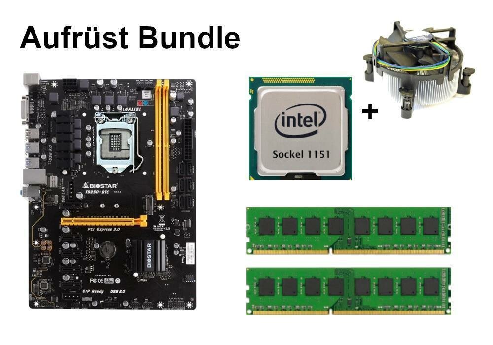 Bundle Biostar TB250-BTC Ver.6.0 + Intel Core i3 + 8GB - 32GB RAM