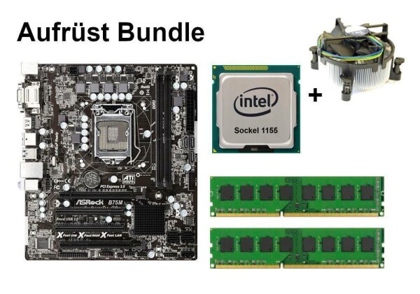 Bundle ASRock B75M Rev.2.1 + Intel Core i5 + 8GB - 16GB RAM