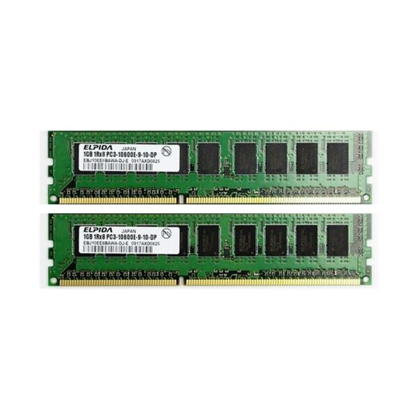 Elpida 2 GB (2x1GB) DDR3-1333 ECC PC3-10600E EBJ10EE8BAWA-DJ-E   #323024