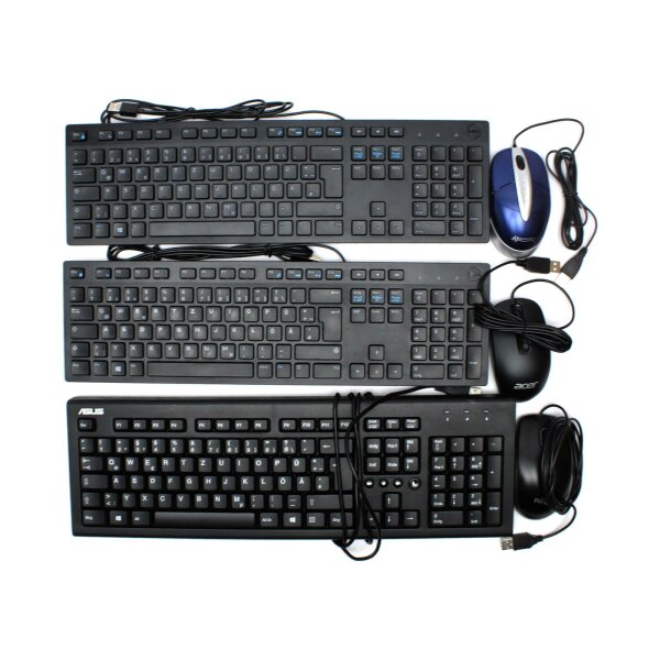 Tastatur & Maus, Mouse & Keyboard Bundle 3 Stück verschiedene Modelle   #324195