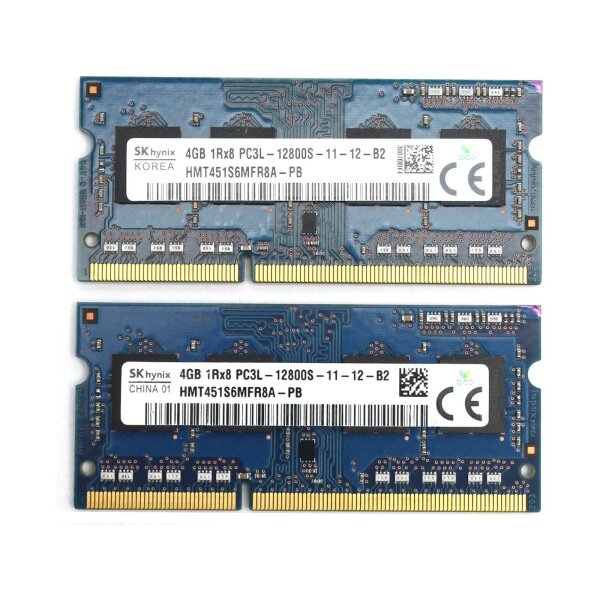 SK Hynix 8 GB (2x4GB) DDR3L-1600 SO-DIMM PC3L-12800S HMT451S6MFR8A-PB   #327120