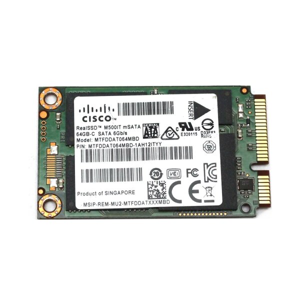 Micron M500IT 64 GB MO-300 mSATA MTFDDAT064MBD-1AH12ITYY SSD SSM   #327469