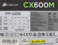 Corsair CX-M Series Modular CX600M ATX Netzteil 600 Watt...