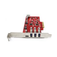 Inateck RedComets U26 1x USB-C 3.1 4x USB-A 3.1 Adapter-Karte PCI-E x4   #330254