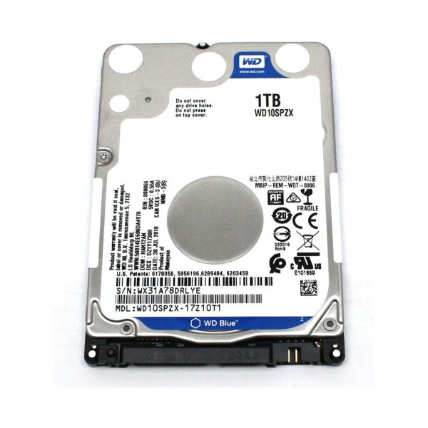 Western Digital Blue Mobile 1 TB 2,5 Zoll SATA-3 WD10SPZX HDD mit Makel  #330670