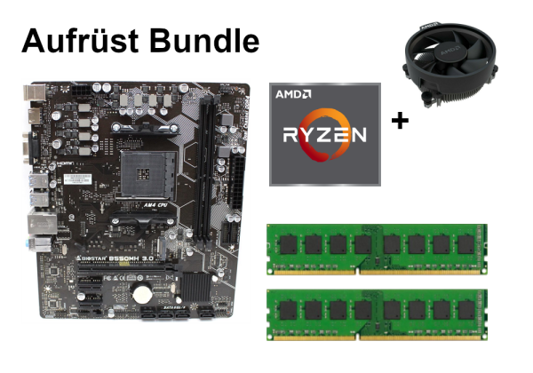 Bundle Biostar B550MH 3.0 Ver.6.0 + AMD Ryzen 3 / Ryzen 5 + 8GB - 32GB RAM